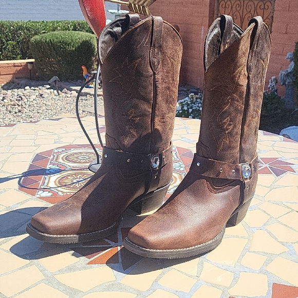 Caballo Dorado Shoes - Caballo Dorado Brown Leather Cowgirl Boots, Womans Size 27